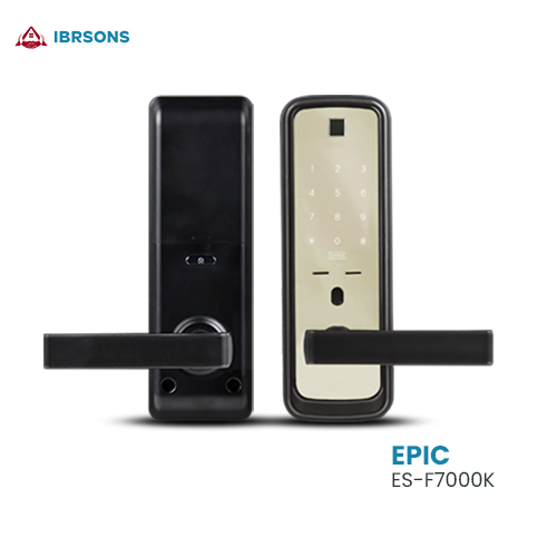 EPIC - ES-F7000K Elegant Design 4 Way Operated Fingerprint, RFID Card, Pin Method & Key Method Digital Glass Door Lock - Bluetooth, Wifi Bridge & Remote Controlled (Optional)