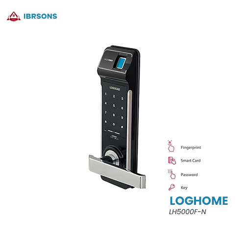 LOGHOME - LH5000F-N Fingerprint, Inbuilt Fire & Shock Sensor Digital Door Lock - 3 In 1 Lock