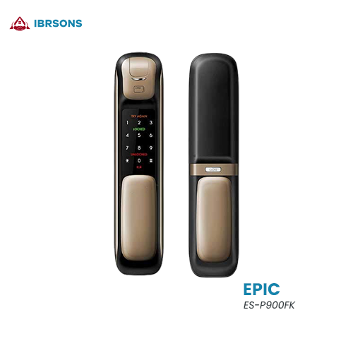 EPIC - ES-P900FK Elegant Design 5 Way Operated Fingerprint, Pin, RFID Card, Key & Bluetooth Method Digital Push Pull Premium Door Lock - Remote Controlled | WIFI Bridge(Optional)
