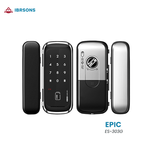 EPIC - ES-303G Elegant Design 2 Way Operated RFID Card & Pin Method Digital Glass Door Lock