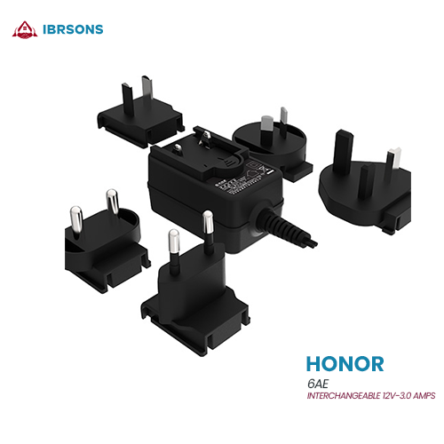 HONOR - 6AE Interchangeable 12V-3.0 Amps DC Power Adapter - Ibr&sons Ltd