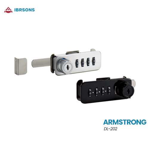 Armstrong - DL-202 Unique Design Safe & Secure 4 Dial Combination Cabinet Lock - Emergency Key System