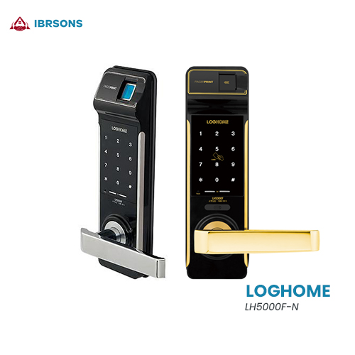 LOGHOME - LH5000F-N Fingerprint, Inbuilt Fire & Shock Sensor Digital Door Lock - 3 In 1 Lock