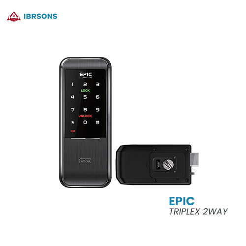 EPIC - TRIPLEX 2WAY Elegant Design 2 Way Operated RFID Card & Pin Method Digital Door Lock - Remote Controlled