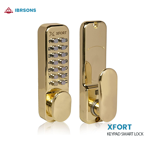 XFORT - Digital Door Lock – Polished Brass | Keypad Combination Lock