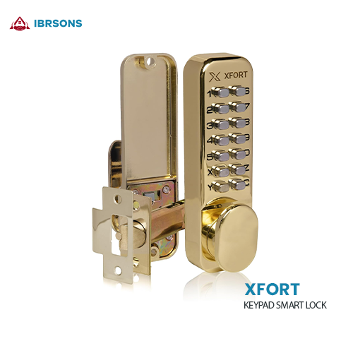 XFORT - Digital Door Lock – Polished Brass | Keypad Combination Lock