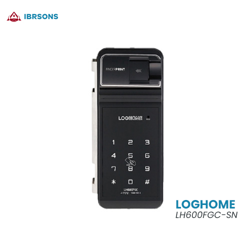 LOGHOME - Elegant Design 4 Way Operated Fingerprint, RFID Card, Key & Pin Method Digital Glass Door Lock LH600FGC-SN - Remote Controlled (Optional)
