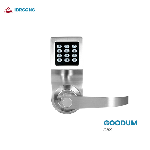 GOODUM - D63 Modern Intelligent Robust Stainless Steel 3 Way Keypad, Keyfob & Mechanical Key Operated Digital Door Lock