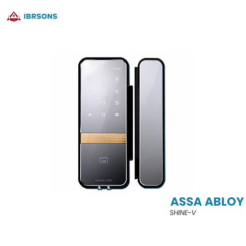 ASSA ABLOY - SHINE-V Slim Design 2 Way Operated RFID Card, Pin & Remote Control(Optional) Digital Glass Door Lock - Auto Lock Feature