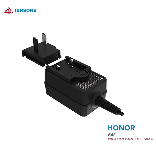 HONOR - 6AE Interchangeable 12V-3.0 Amps DC Power Adapter - Ibr&sons Ltd