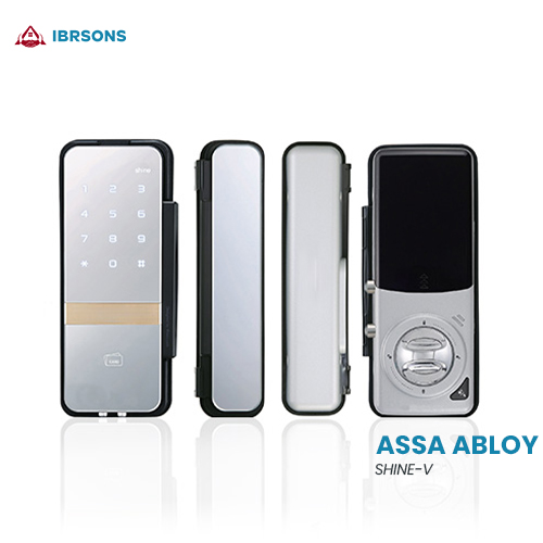 ASSA ABLOY - SHINE-V Slim Design 2 Way Operated RFID Card, Pin & Remote Control(Optional) Digital Glass Door Lock - Auto Lock Feature